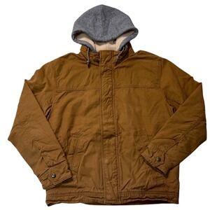 American Eagle Outfitters Mens Brown Sherpa Lined Hooded Jacket Size Small